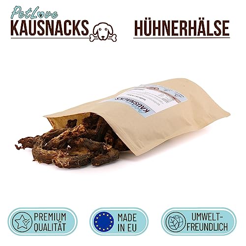 PetLove Hähnchenhälse für Hunde & Katzen (300g) · 100% Fleisch · Hähnchenhälse Hund · Getrocknete Kausnacks vom Geflügel für Hunde · Barf-Snack Hund