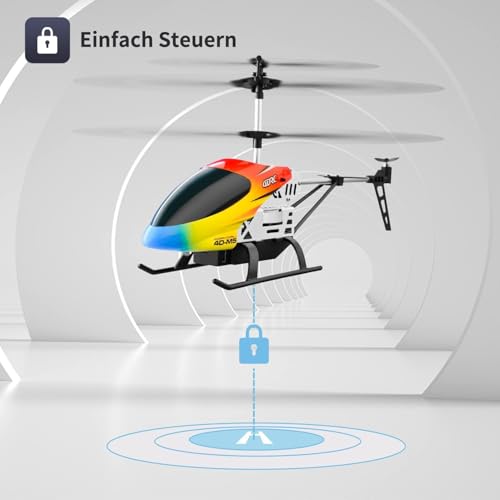 Image of FFTFH Helicopter for Kids Altitude Hold 2.4GHz RC Helicopters with Gyro for Beginner Toys Indoor Flying with 3.5 Channel LED Light Multi Color