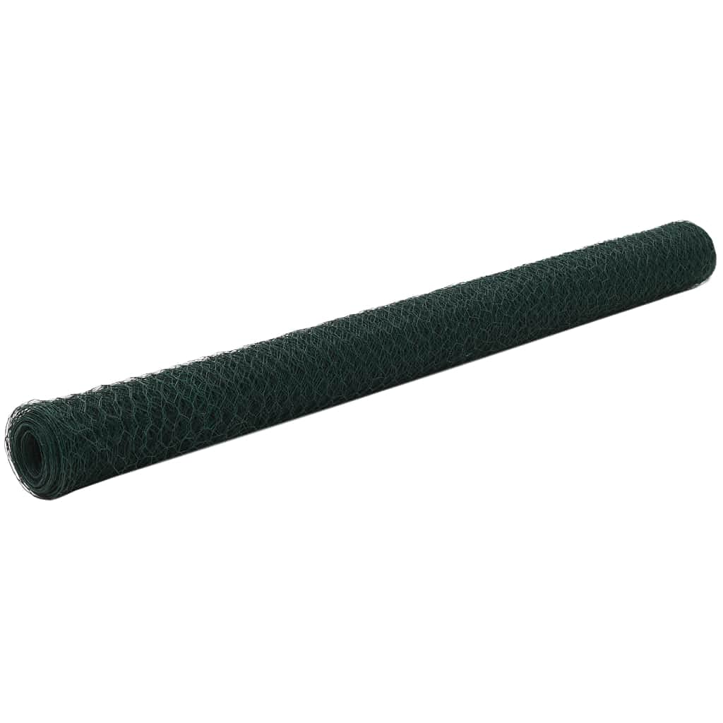 Alambrada de gallinero Acero Revestimiento Malla gallinera Metalica Valla Metalica Exterior PVC Verde 25x1,5 m - 143261