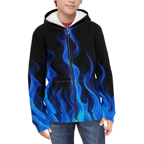 3D Art Pattern Boys Girls Zip Up Hoodie Comfy Long Sleeve with Pockets Casual Kid Hooded Sweatshirts 8-16 Years
