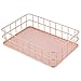 MAGT Koszyk do przechowywania w kolorze różowego złota, prostota różowe złoto żelazny kosz do przechowywania wytrzymały i trwały organizer stojak do przechowywania dekoracja biurka (rozmiar: D)