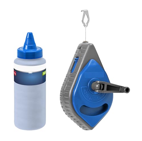30m Chalk Line Reel with Blue Chalk Durable Scribing Tool for Construction DIY