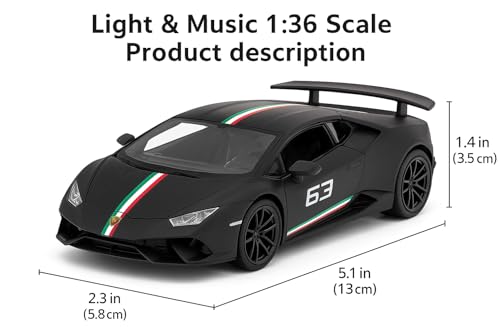 Image of 1:36 Scale Lamborghini Toy Car - Die-Cast Alloy Pull-Back Car for Kids, Boys & Collectors | Off-Road Racing Mini Vehicle, Gift Toy (Color As per Stock)
