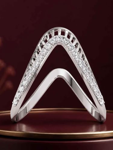 Image of Clara 925 Sterling Silver Vanki Adjustable Ring for Women Platinum Plated | Gift for Women & Girls | Swiss Zirconia | Elegant Design