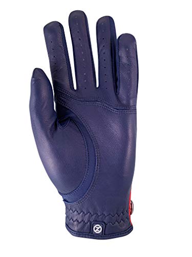 Zero Friction Americana Cabretta Elite Golf Glove, Blue, Lh, Universal-Fit #TOP22