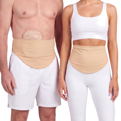 Image of SIIL Ostomy Belt Beige abdomen Colostomy, Ileostomy, Urostomy | Ostomy Bag Cover Swimming & Sports | Stoma Support Belt