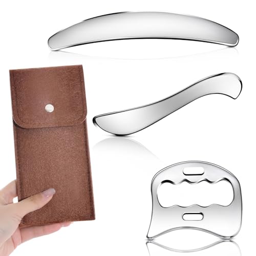 Outil de massage Guasha 3 en 1 en acier inoxydable durable pour soin des muscles