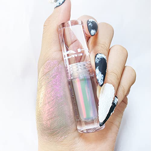 Charmacy Multichrome Liquid Glitter Eyeshadow, Chameleon Shifting Metallic Eyeshadow, Highly Pigmented, Long Lasting With No Crease Sparkling Eyeshadow (#Pink-Rose-Orange #12) #TOP2