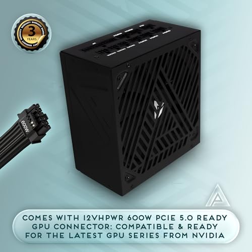 Image of Apevia ATX-SL1200W Soul 1200W Fully Modular Power Supply ATX 3.0 & 3.1 Compatible, PCIe 5.1 12V-2x6 Connector ATX Active PFC, DC to DC Converter Design, 140mm Silent Fan, RoHS Compliance | Fully Modular PSU, ATX 3.1 PCIE5.1 Ready, 12VHPWR Cable Included, Active PFC, 140mm Auto Thermal Fan, Heavy Duty Protections