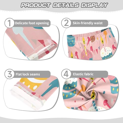 Bolaz Toddler Girls Leggings Printed Yoga Pants Leggings Colorful Cakes for Kids3