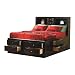 Phoenix Eastern King Bookcase Bed with Underbed Storage Drawers Cappuccino