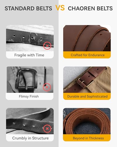 CHAOREN Leather Belt for Men, 38mm Mens Belts Casual, Everyday Full Grain Leather Belt for Jeans2