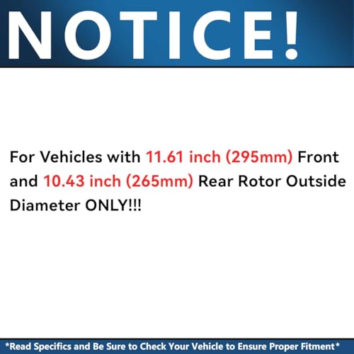 Image of Detroit Axle - Front Brake Kit for 2014-2018 Mazda 3 Sport, 2016-2022 CX-3, Drilled and Slotted Disc Brake Rotors Ceramic Brakes Pads 2017 Replacement : 11.61 inch inch Rotor
