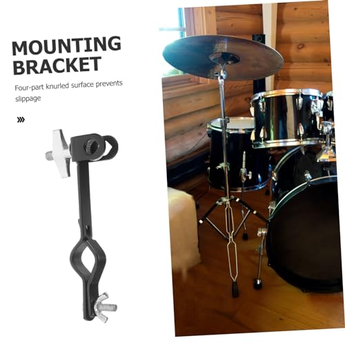 Abrazadera de montaje para cowbell de batería, soporte alto negro para instrumentos de percusión, accesorio para batería y cowbell miniatura 3