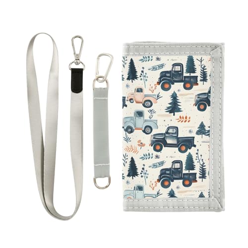 ALAZA Kids Wallets for Boys Girls Toddler Trifold Wallet Children Small Truck Tree with Zipper Coin Pocket