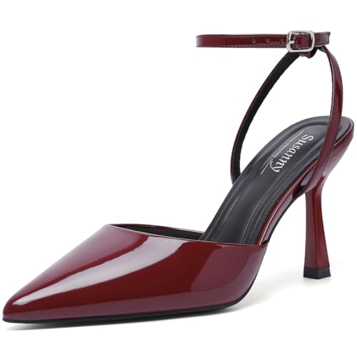 Image of Susanny Heels for Women Stiletto Closed Pointed Toe Backless Dress Shoes High Heels Sexy Kitten Pumps Wedding Guest Party Dance Prom Dressy Comfort Shoes