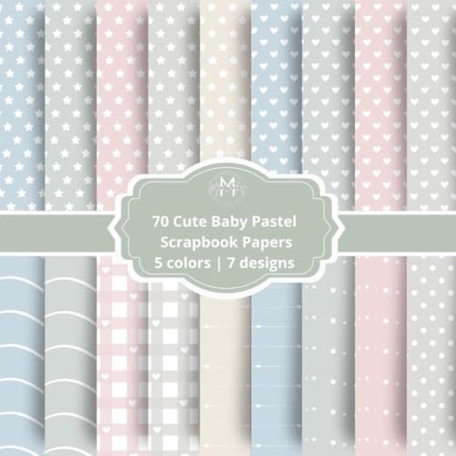 Baby Pastel Scrapbook Paper Book – Double-Sided Decorative Sheets for Scrapbooking, Junk Journaling, Origami, Collage & Cardmaking | Soft Scrapbook Paper Pad for Creative Crafts