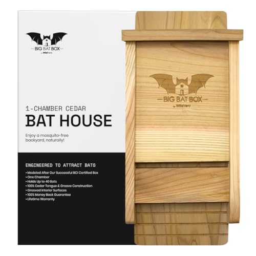 BIGBATBOX - Complete Bat House for Outdoors - Clean Backyard from Mosquitoes - No Interior Paint - One-Chamber Design - Easy to Hang - Bat Houses for Outdoors