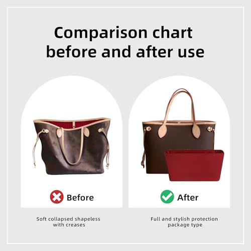 Image of DGAZ Purse Organizer Insert Fits LV Neverfull Mini /PM /MM /GM Bags,Silk Bag Organizer,Luxury Handbag & Tote Shaper(PM)