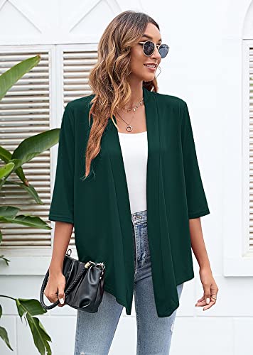 Image of Heymoments Women's Lightweight Open Front Cardigans 3 /4 Sleeve Casual Soft Drape Fall Cardigan S-2XL