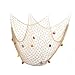 Produktbild Fischernetz Deko Maritime Deko Mediterranen Stil Fischerei Dekoration mit Farbigen Muscheln Netz 150 x 200 cm Schlafzimmer Wohnzimmer Wand Bar Party Decor Fotografie (Beige)