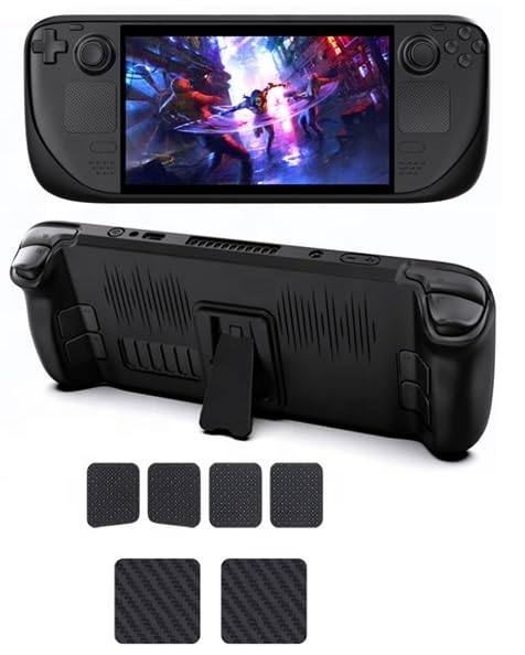 Image of TMGKickstand Protective Case for Steam Deck, TPU Protective Anti-drop Back Cover with Bracket Compatible with Steam Deck