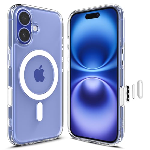 Image of Spigen Ultra Hybrid T MagFit Back Cover Case for iPhone 16, MagSafe Compatible, Air Cushion Technology - PC+TPU | White