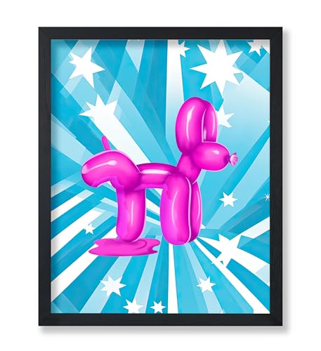 Poster Master Peeing Balloon Dog Print - Blue Preppy Poster - Trendy Pop Art - Funny Bathroom Decorations - Humorous Guest Bath Wall Design - Modern Restroom Sign Decor - 16x20 UNFRAMED Wall Art