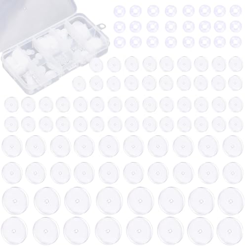 Scettar 200 Stück Gemischte Größe Anti Wildfleisch Piercing Disc, Keloid Disc Transparente Piercing Scheibe Piercing Anti WILDFLEISCH Piercing Discs für Ohrringe Stabilisierende, 8 Größen