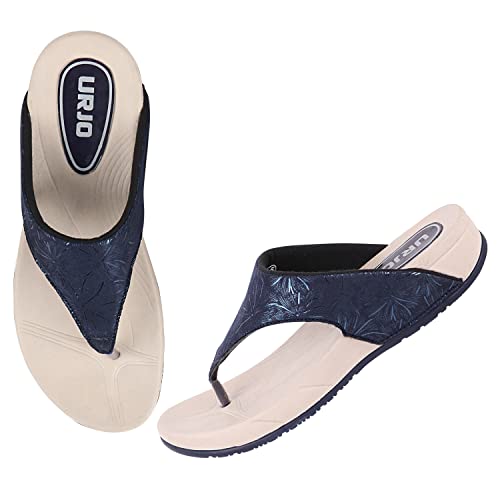 Image of URJO Women's Slippers /FlipFlops Lightweight Super Flexible Arch Support Durable Anti Skid & Stylish Dailywear Slippers /FlipFlops for Women