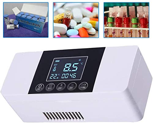 Reise Reefer-Box Insulin-Kühlvorrichtung, Kleiner Kühlschrank Mini-Kühlschrank Kühlkoffer Tragbare Kühlvitrine Für Auto, Reisen, Zu Hause,Schwarz