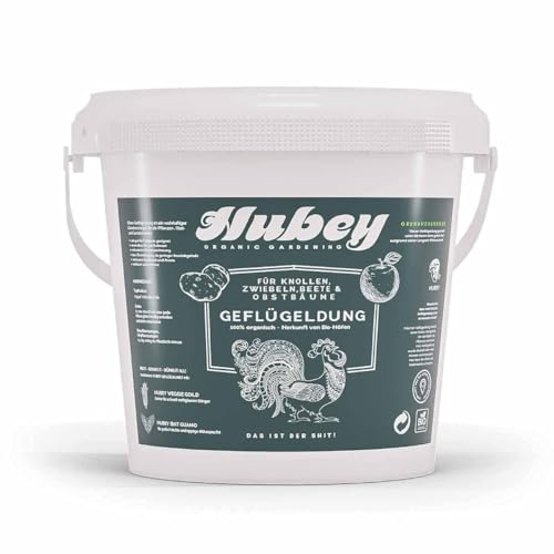 Abono natural a base de gallinaza - Estiércol de gallinaza HUBEY para plantas, frutas y hortalizas - Abono universal de gran eficacia procedente de una granja ecológica (1 Kg)