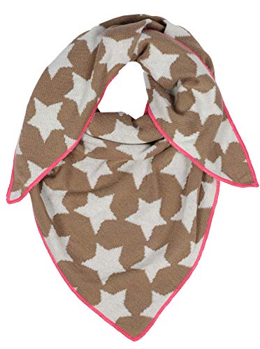 Zwillingsherz Pañuelo triangular con estola de algodón para niños, niñas, niños, de alta calidad, con estampado de estrella, perfecto para verano, otoño e invierno Beige/Rosa Talla única Cover