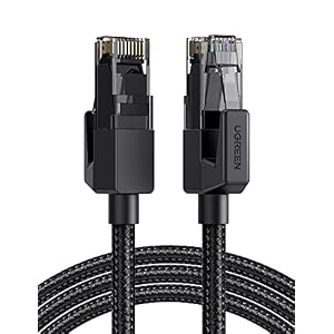 UGREEN Cat 6 Ethernet Cable Braided Cat6 Gigabit High Speed 1000Mbps Internet Cable RJ45 Shielded Network LAN Cord Compatible for PC PS5 PS4 PS3 Xbox Smart TV Router 10FT