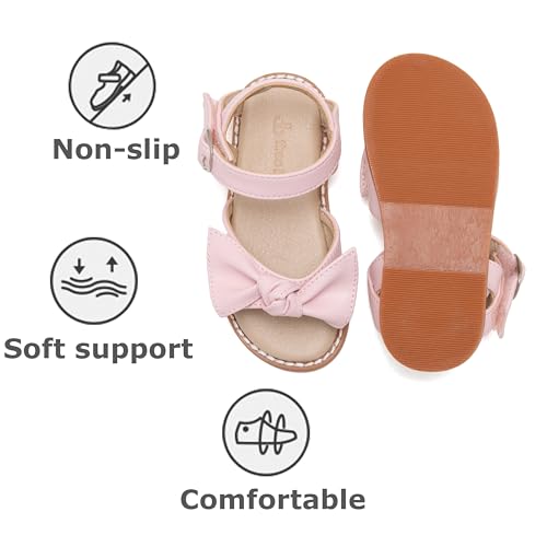 Image of THEE BRON Girls Pink Sandals Toddler Summer Dress Shoes(AA398 Toddler,Pink /7M)