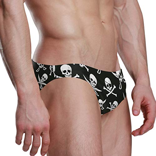 Men Swimwear Swim Bikini Briefs Sugar Skull Flowers Swimsuits Board Surf Shorts Trunks3