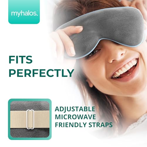 MyHalosï¿½ Heated Eye Mask for Dry Eyes - Steam Warm Compress for Eyes - Remove Styes, Chalazion Therapy Warming and Heating Pad Hot Compress - Moist Heat Mask for Blepharitis & MGD - FSA|HSA Eligible