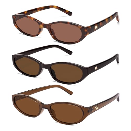 Image of Retro Oval Sunglasses Womens Mens Y2k Trendy Cateye Shades AR82299 | Narrow Round Cute Sunnies,90s 2000s Cool Skinny Frame