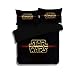 Leezeshaw 3 szt. zestaw poszewek na kołdrę z nadrukiem Gwiezdnych Wojen z dwoma poszewkami na poduszki, zestaw pościeli Darth Vader dla dzieci i dorosłych (bez kołdra)