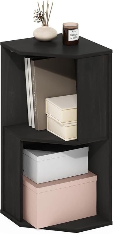 Multi-Purpose Bookshelf Cum Bedside Table | Engineered Wood | Compact Storage Unit for Bedroom Living Room Study Corner with Open Shelves | Space Saving Design - Black-image-19