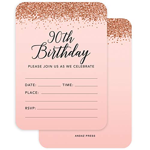 Invitations rose doré à paillettes pour sublimer votre table de fête