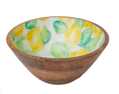 Boston International Mango Wood Bowl, Lemon Verbena, 10" Diameter x 4.5" Tall