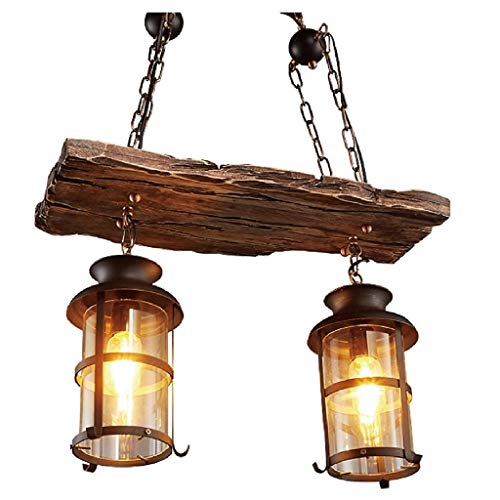ZEDARO Candelabros de Metal de Estilo Industrial de Madera Maciza, lámparas Decorativas nostálgicas Retro únicas de diseño Creativo