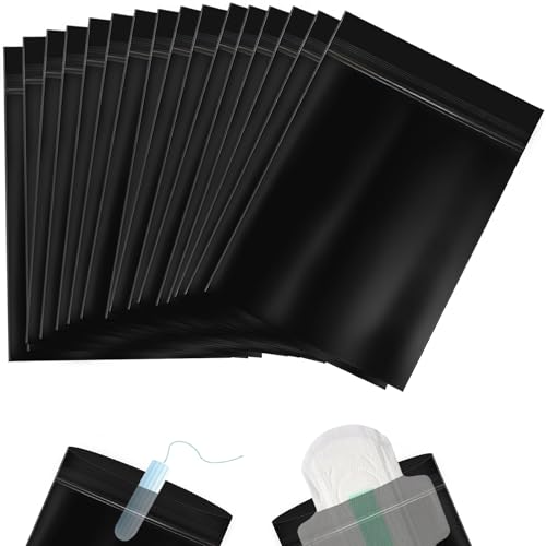 Image of Sanitary Napkin Disposal Bags 110pcs, Women Tampon Disposal Bags Sealed Opaque Feminine Hygiene Disposal Bags for Privacy, Black