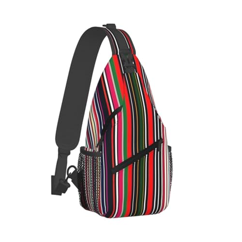 Colored Stripes Vertical Stylish Men'S Messenger Bag - Durable Polyester, Huge Capacity & Adjustable Strap2
