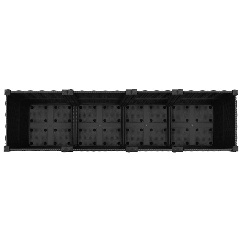 vidaXL Lit Surélevé Jardinière Bac à Fleurs Pot de Plantes Lit de Plantation Jardin Balcon Terrasse Extérieur 160x40x38 cm Polypropylène
