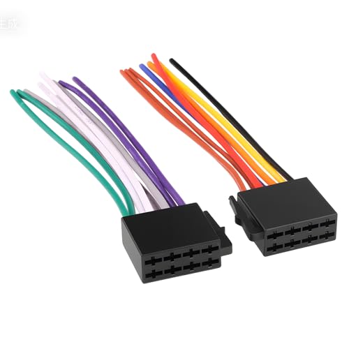 EuSupNova Câble Adaptateur autoradio ISO, Adaptateur Autoradio D'antenne Faisceau avec Câblage Radio 16 Broches, Prise Universelle ISO pour Prise Standard...