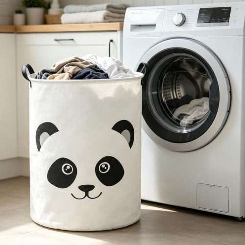 Image of Baby Laundry Hamper,Kids Laundry Baskets,Waterproof Storage Bin(Panda)