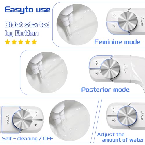 Bidet Attachment for Toilet Ultra-Thin 0.23 IN Dual Nozzle,Non-Electric - image 5