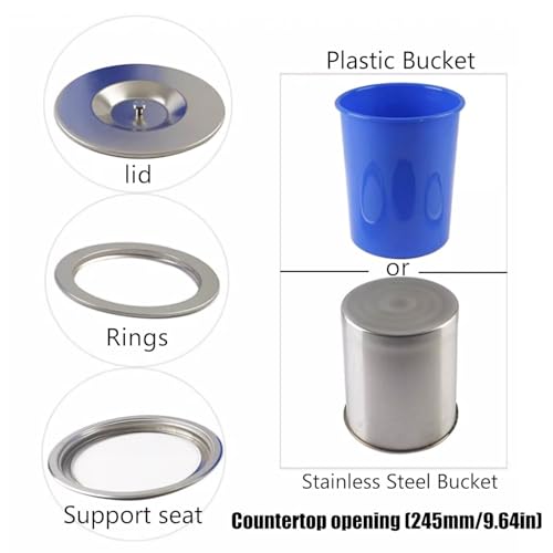 Poubelles de cuisine encastrées en acier inoxydable Hangi 8L pour placard